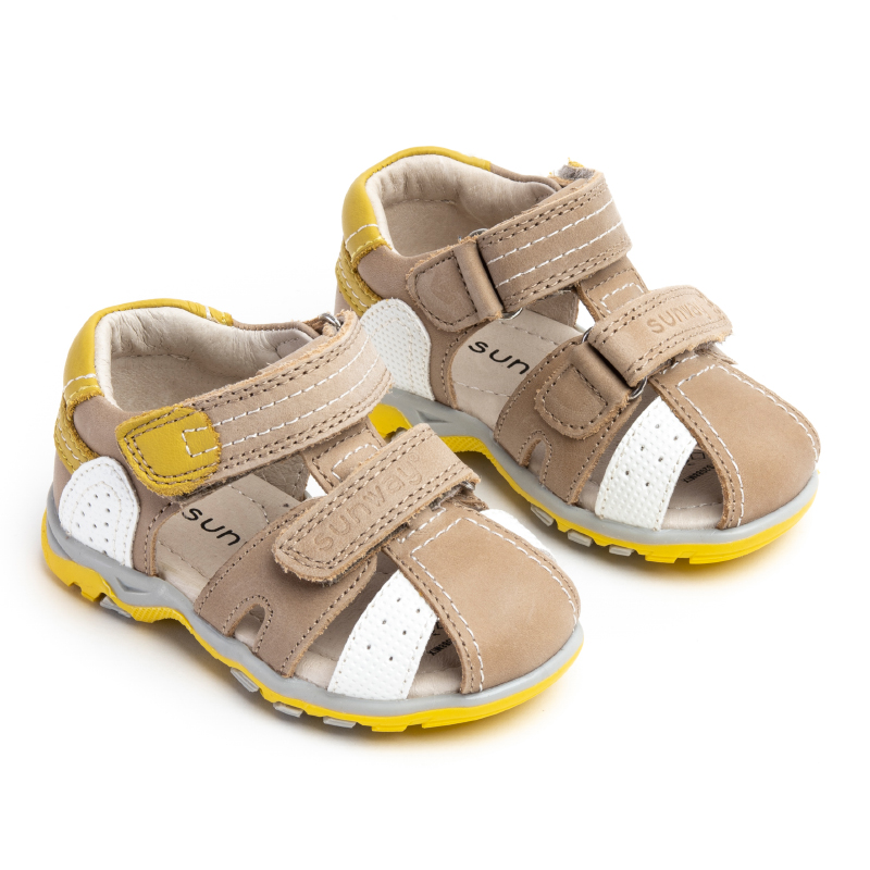 

Sandałki skórzane rzep łatwe zakładanie Sunway