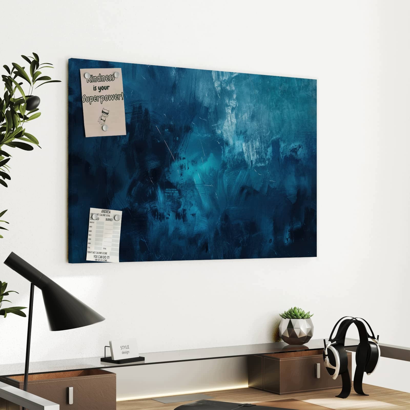 Magnetická tabule Abstraktní Odcienie blekitu 60 × 40 cm