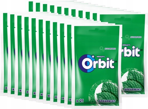 Levně Žvýkačka Bag Orbit Spearmint 29g/22 kartonů