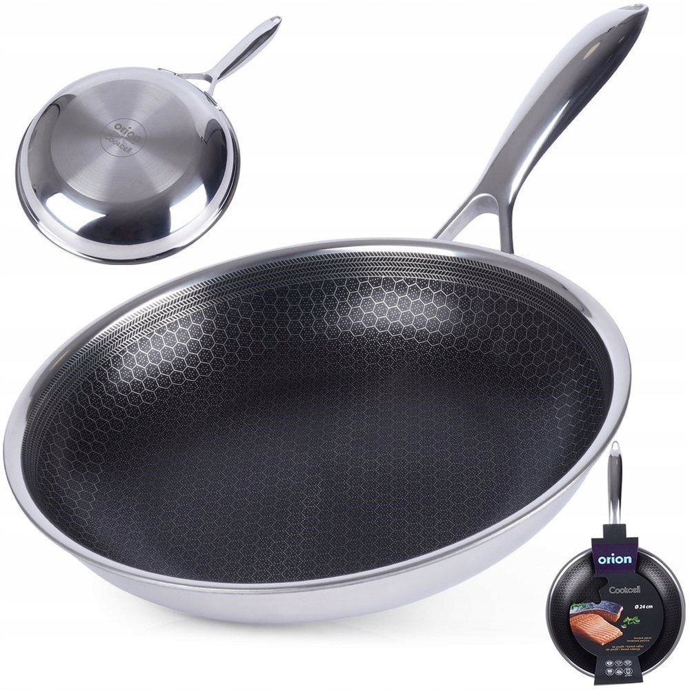 Ocelová nepřilnavá pánev Orion na smažení Cookcell Hybrid 24 cm