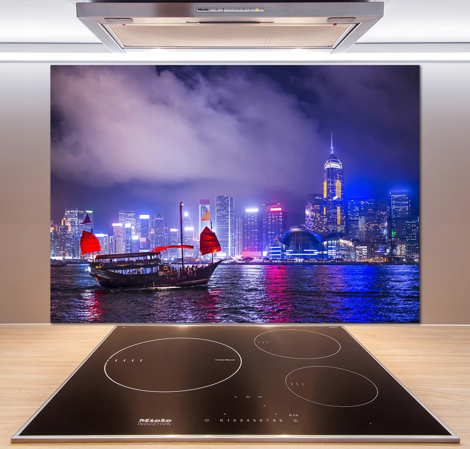 

Panel do kuchni Hong kong nocą 100x70 cm + Klej