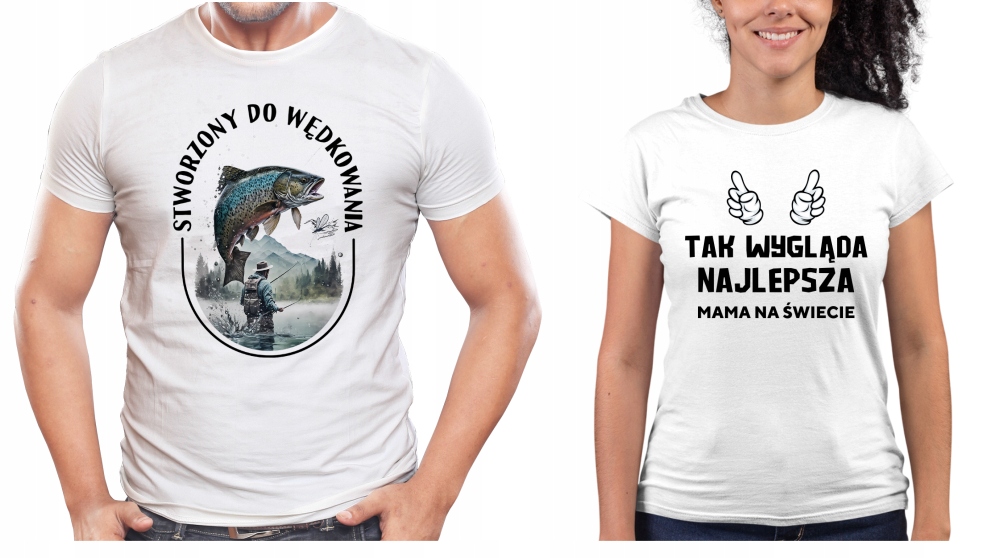 KOSZULKA Z WŁASNYM NADRUKIEM NAPISEM ZDJĘCIEM S Kolor biały