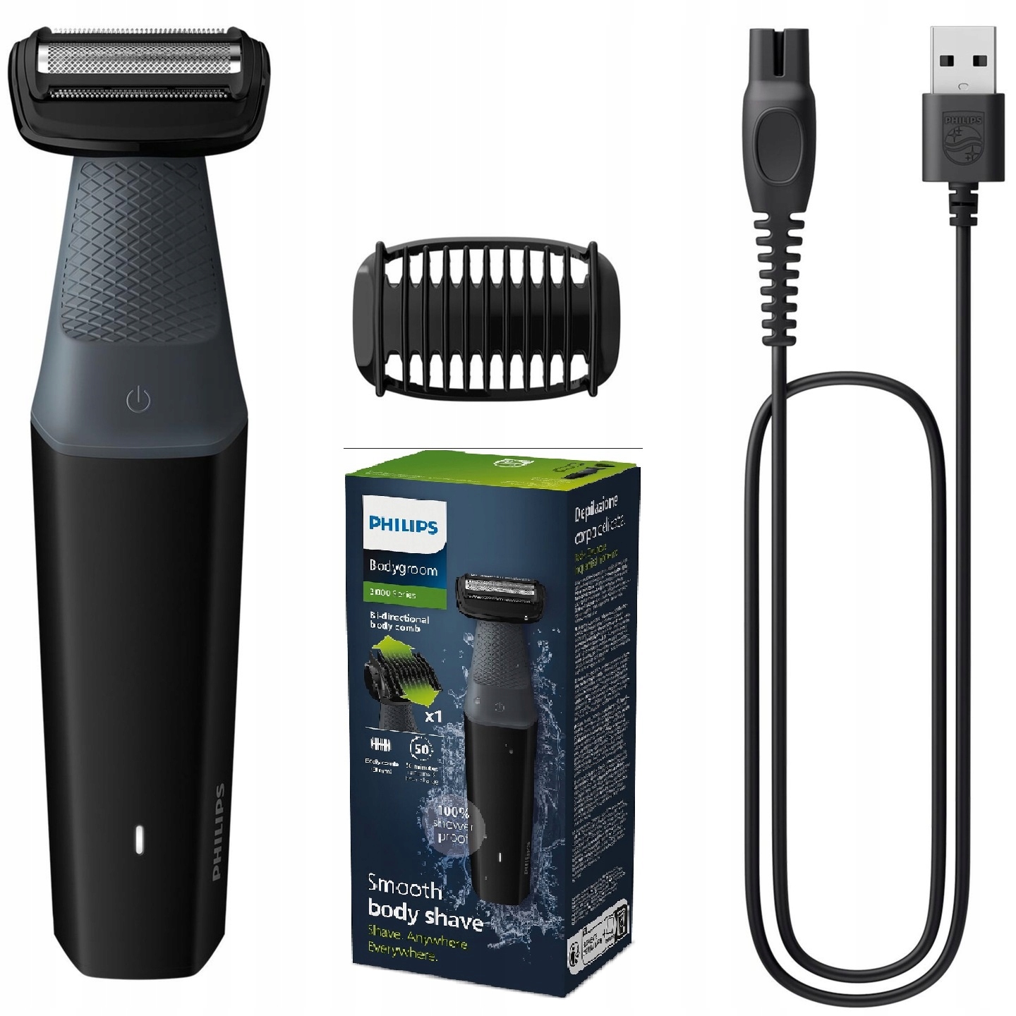 Golarka Trymer Do Ciała Philips Akumulator Foliowa siateczka hipoalergiczna