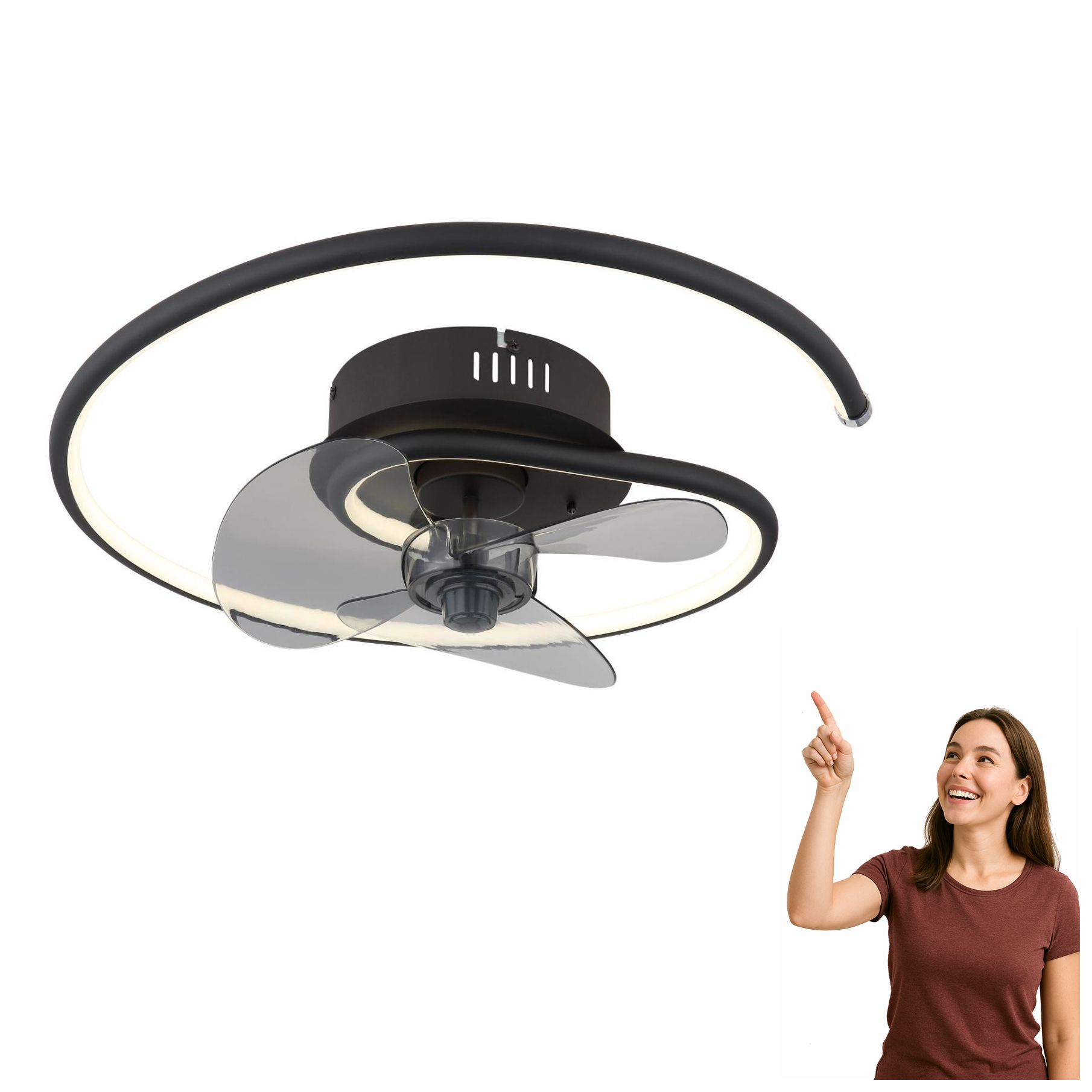 Stropný ventilátor s Led svietidlom 30 W Koren 03660 Globo