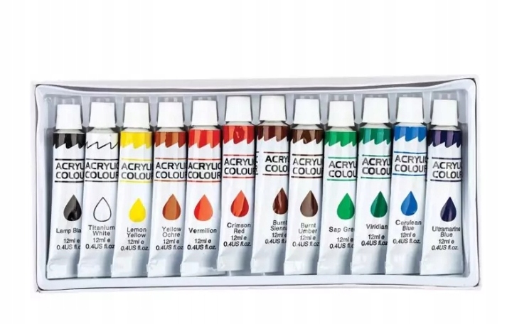 farbki akrylowe 12kol.x 12ml w tubie w pud. | FA-233Z — 2