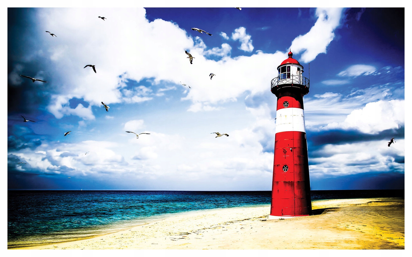 Fototapeta Maják krajina příroda cestování ptáci nebe 200x140 lepidlo