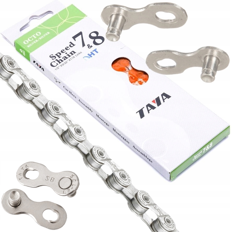 Taya Octo 7/8-rz 116 Hg łańcuch rowerowy złączka