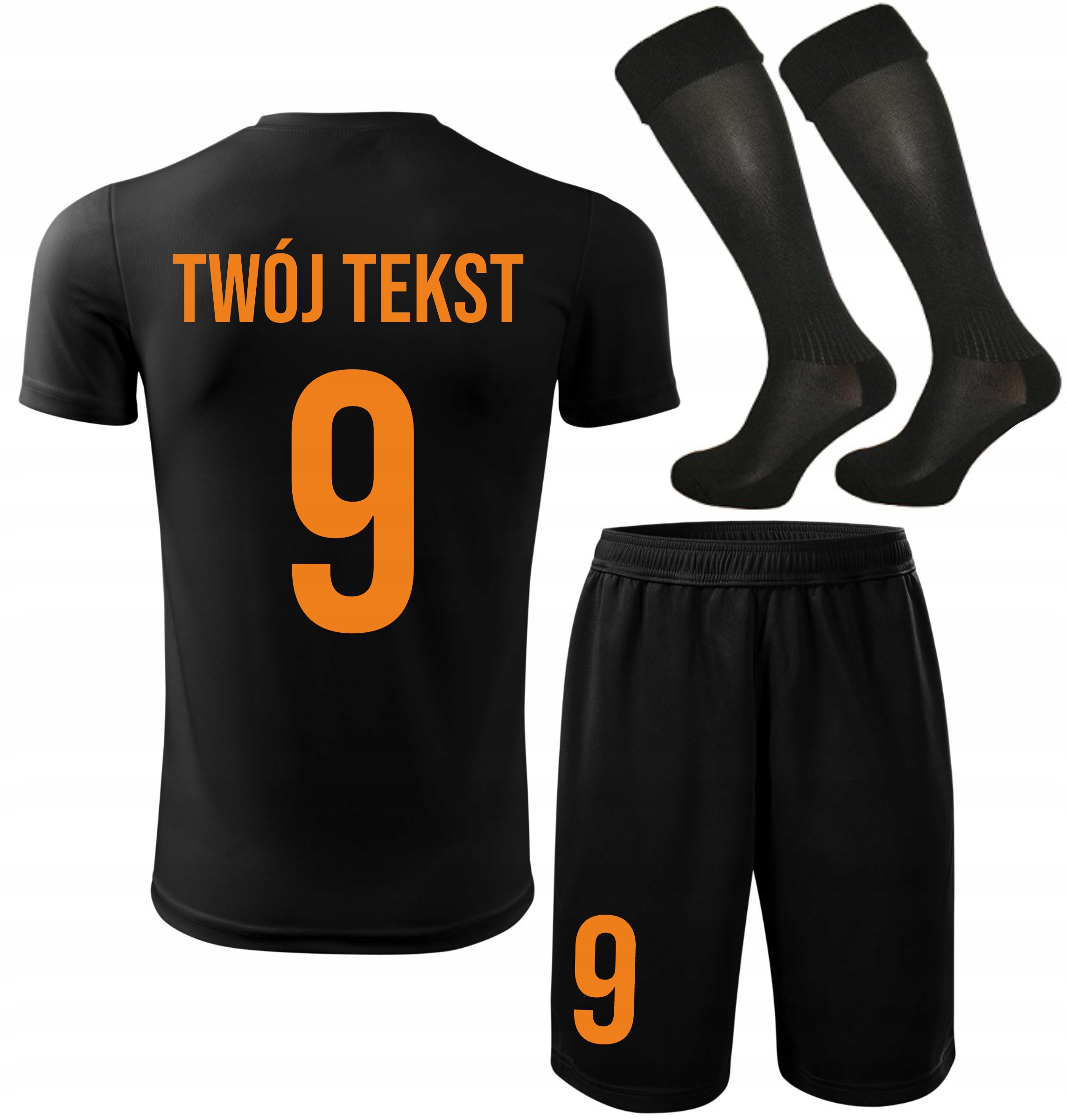 Strój piłkarski Własny Napis i Numer komplet sportowy Z Nadrukiem na Wf 146