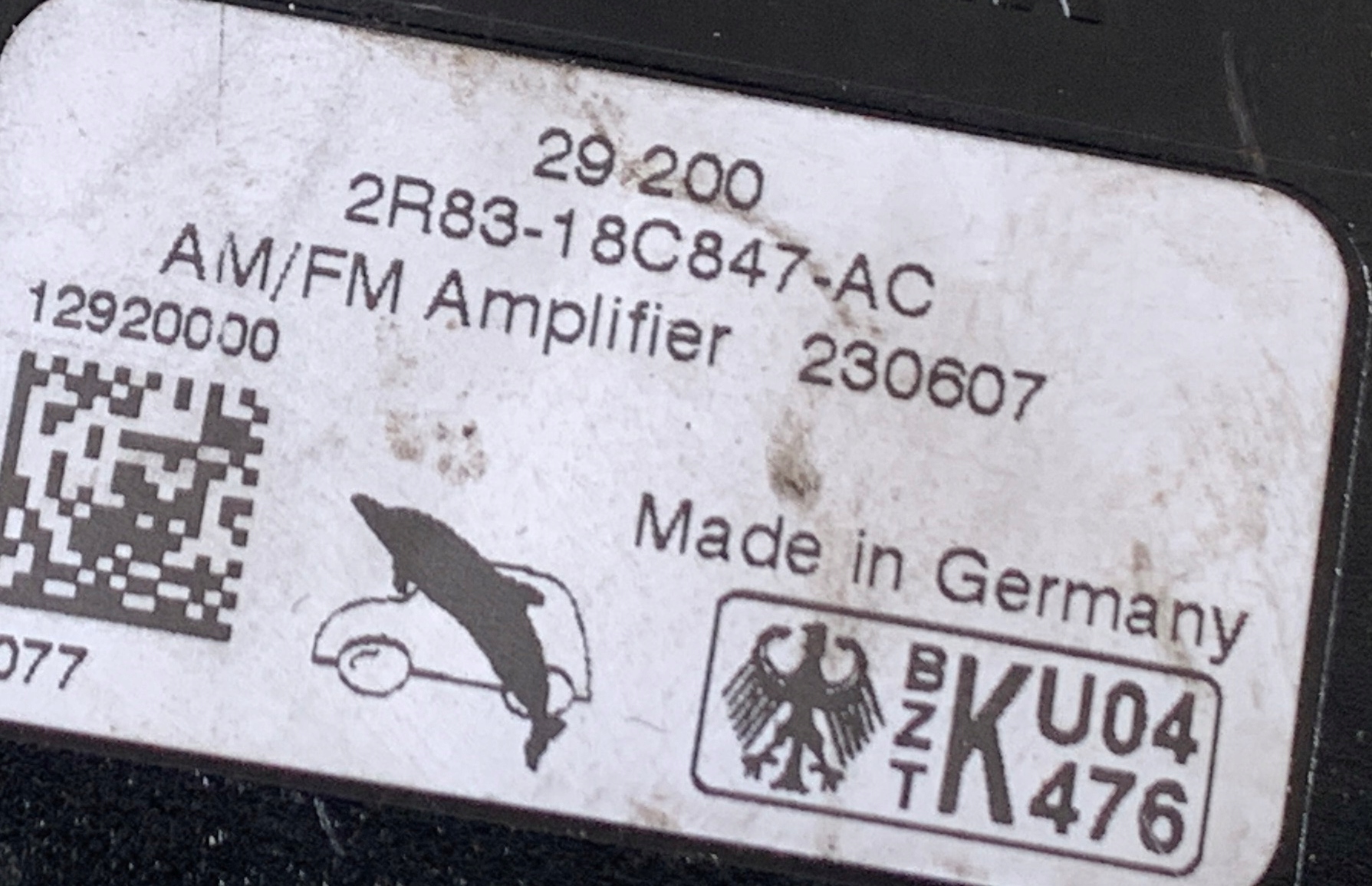 antenna amplifier JAGUAR S-TYPE 2R83-18C847-AC