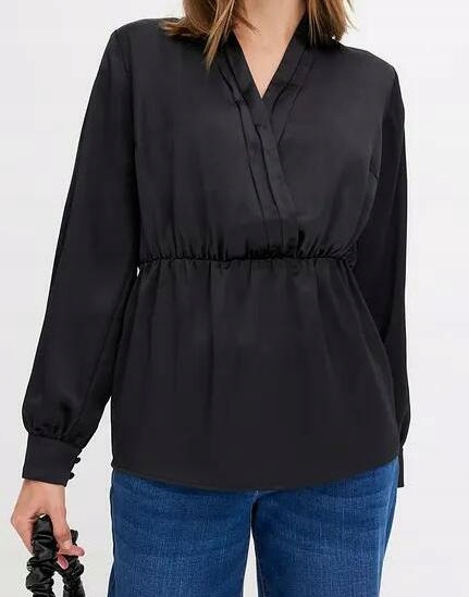 SATYNOWA KOSZULA ZE ŚCIĄGACZEM 44 Linia regular