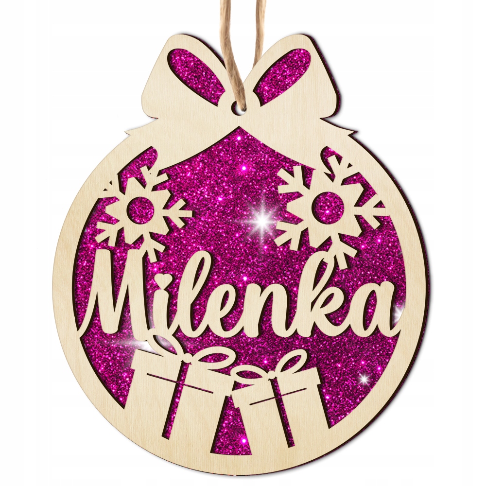 

Duża Bombka Brokatowa Na Choinkę Imię 3D