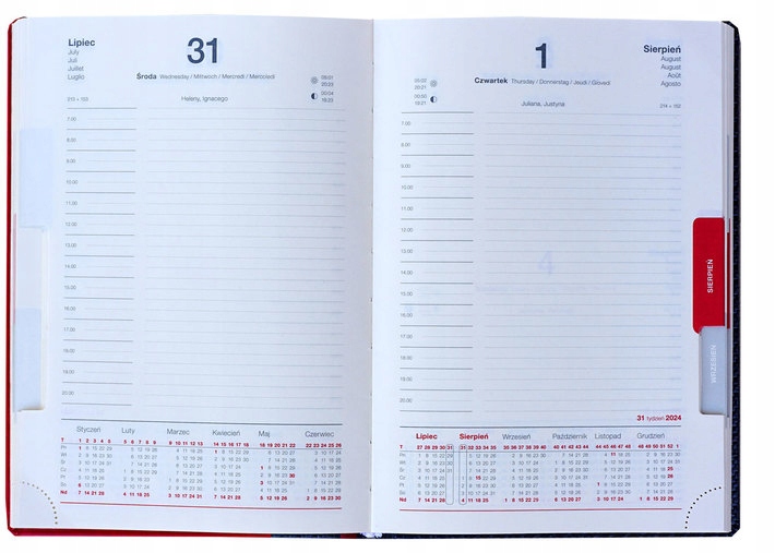 TERMINARZ KALENDARZ A5 DZIENNY 2024 BESKIDY K7 GRANATOWY EAN (GTIN) 5906874897355