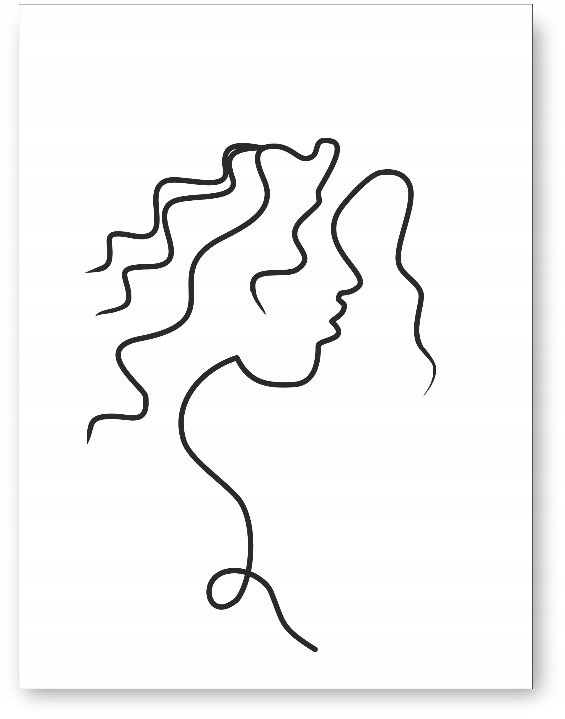 Twarz linia plakat obraz 30x40 cm obraz #166