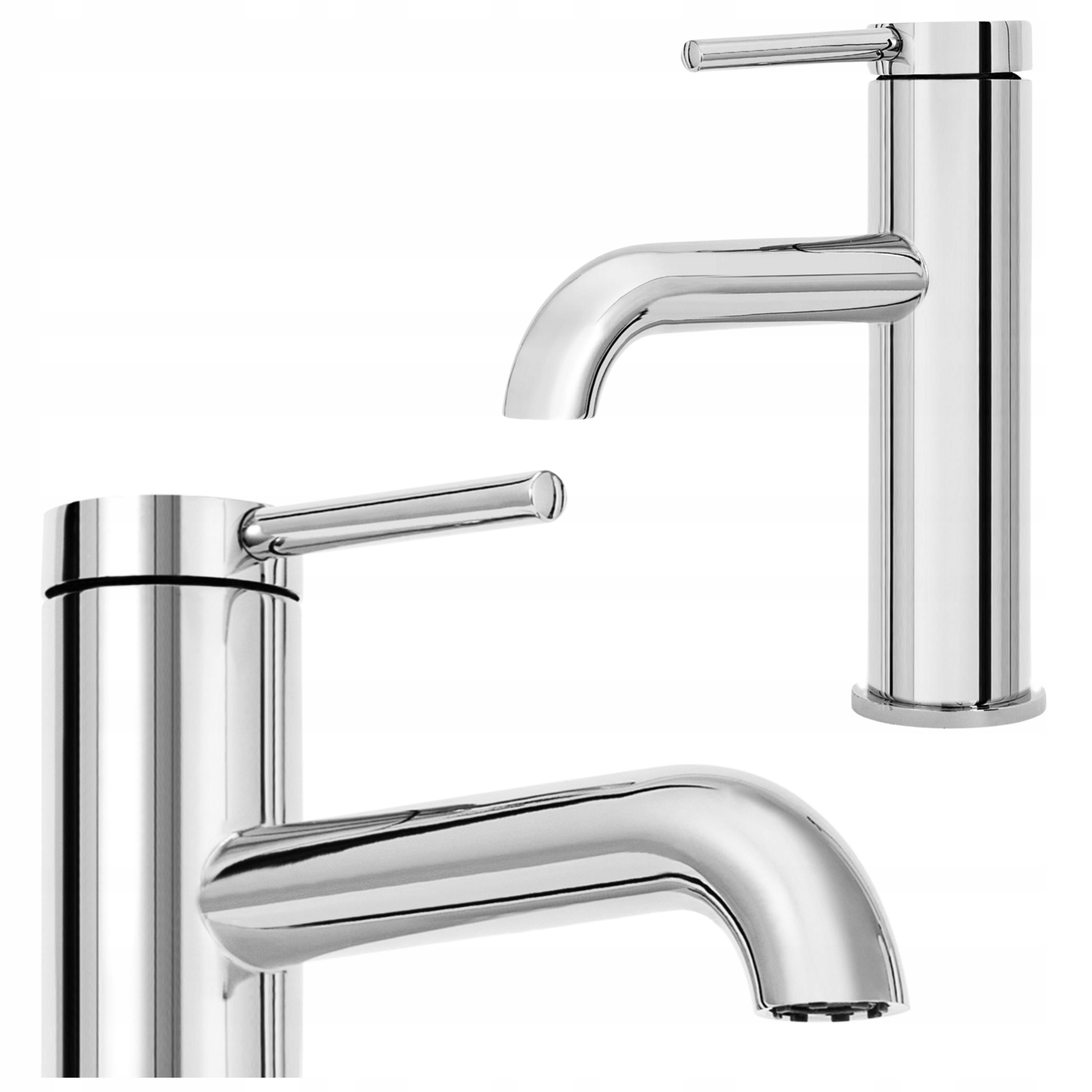 Umývadlová batéria Strieborná Chróm Nízka Do Umývadla Rea Spot Okrúhly Lesk