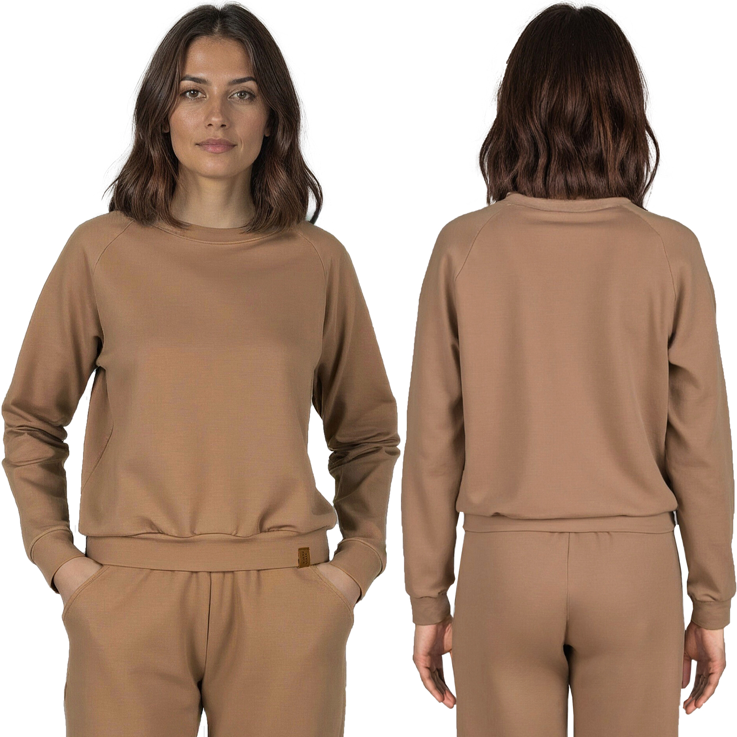 Vivisence 9004 béžová sportovní bavlna módní mikina 2XL s rozepnutým Mikina