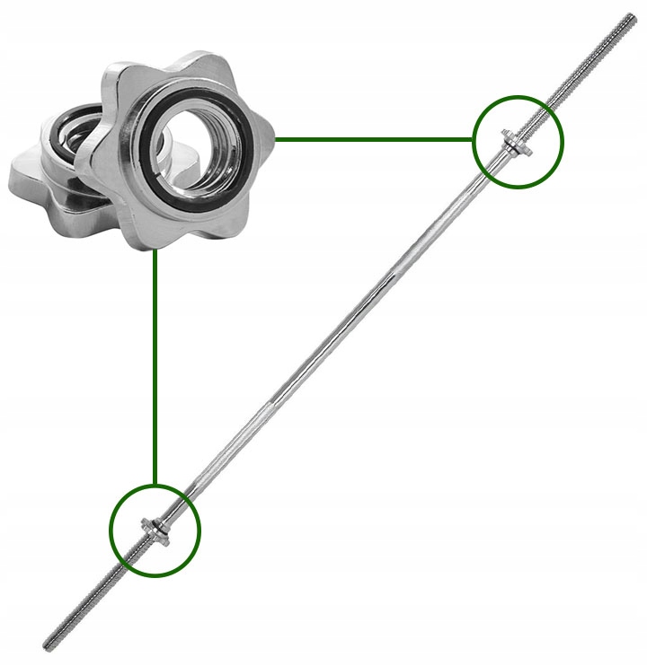 Zacisk śrubowy nakrętka 30mm na gryf hantle sztangę gwintowany ZESTAW 2szt Marka SPORT BLAST