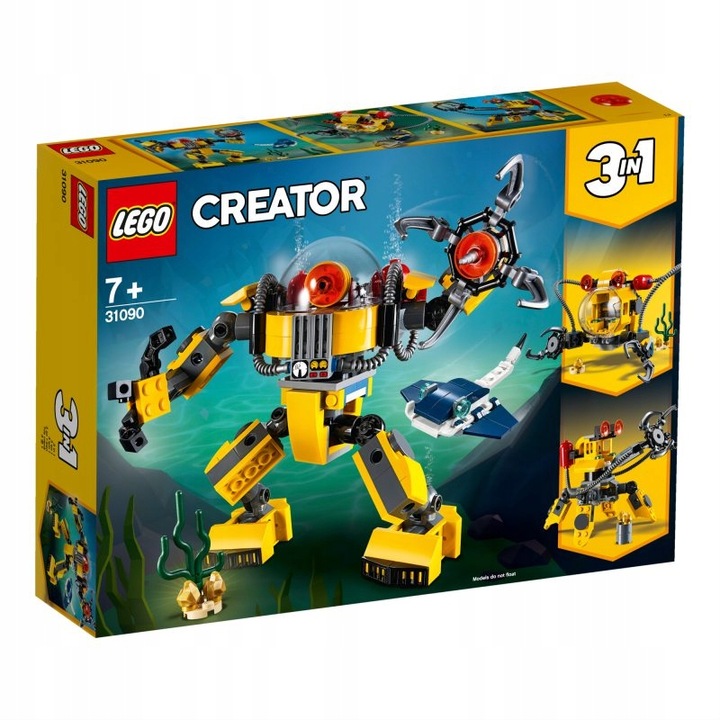 LEGO CREATOR 31090 Podwodny Robot 3w1 Płaszczka Łódź