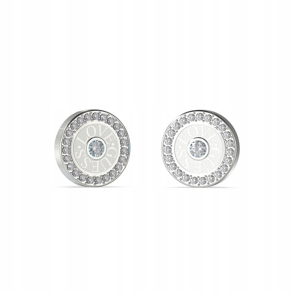 Dámské stříbrné Náušnice Guess s zirkon kruhy