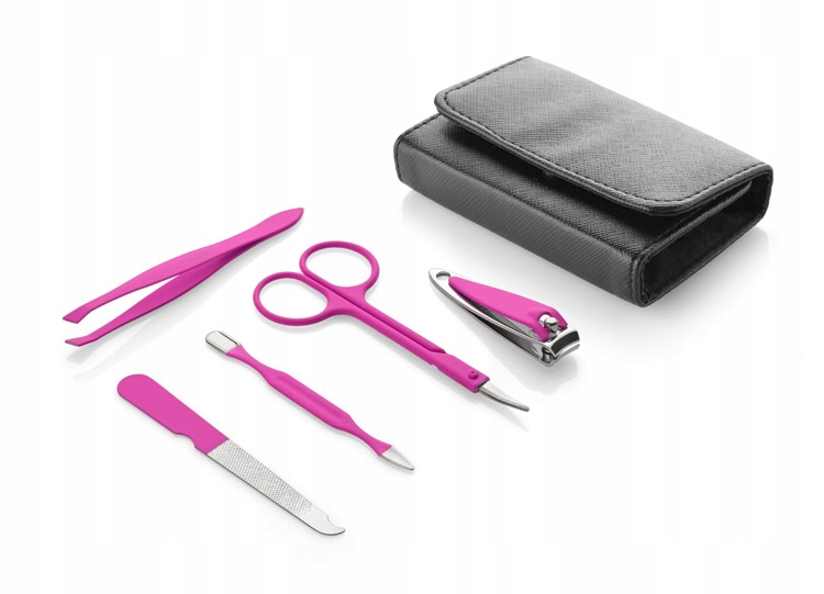 

Zestaw manicure do paznokci pęseta etui różowy