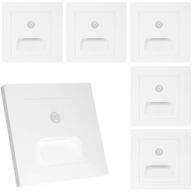 5x Oprawki Schodowe Lampki Led Czujnik Zmierzchu Ruchu Wykrywające Ruch