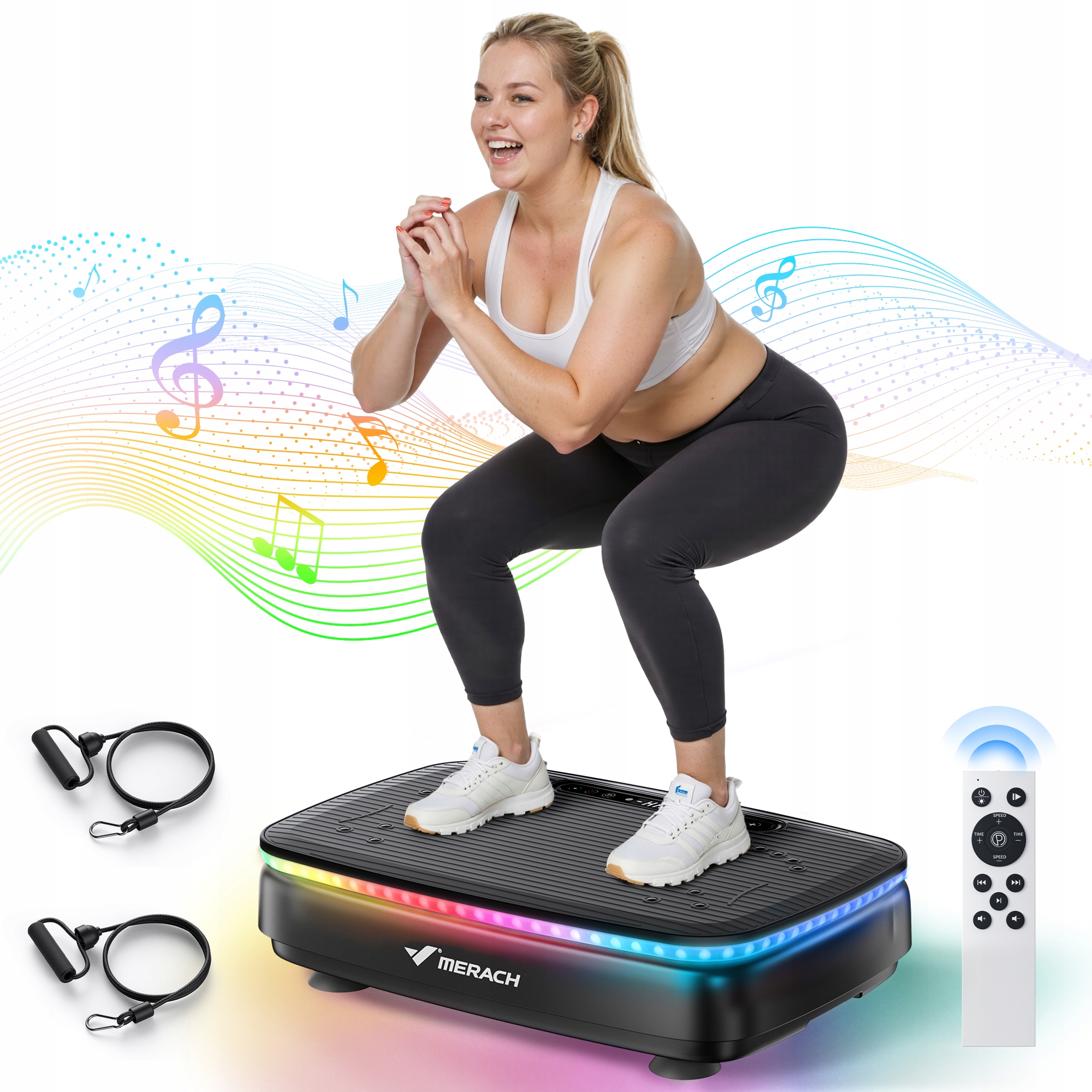 Platforma wibracyjna, 99 prędkości, 720 wibracji/min, Bluetooth, LED