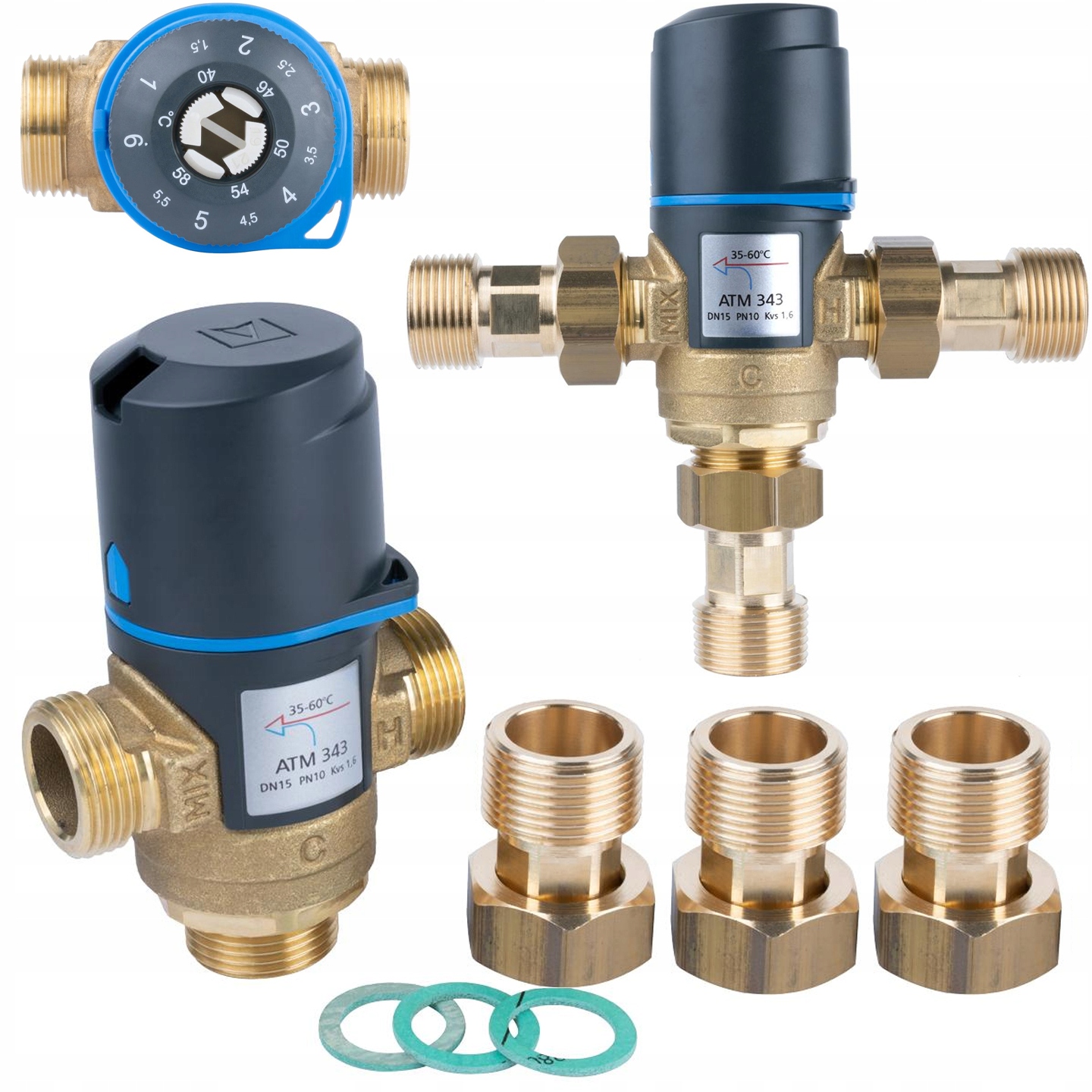 Zmiešavací termostatický ventil Afriso Atm 343 3/4 35-60C 1,6 m³/h Skrutky