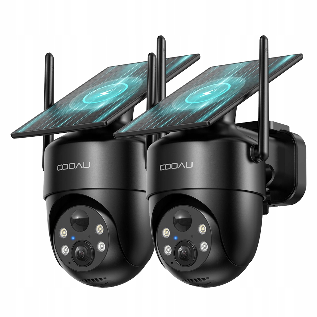 Venkovní Solární Kamera 2K Wifi Bezdrátová Otočná O 360° Černá 2KS