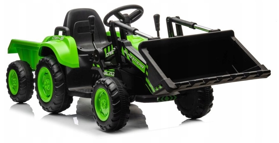 Traktor Na Akumulator Z Przyczepką Łyżka 2X45 Wat Zielony