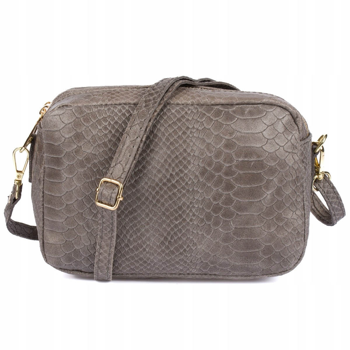 Šedá kožená kabelka přes rameno pro italskou kufřík typu Beltimore P12