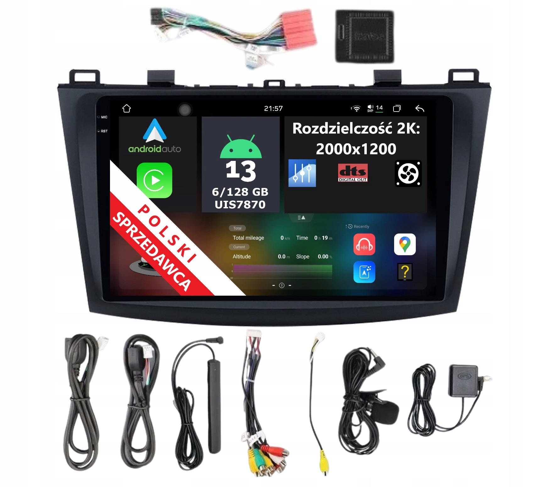 2K Qled Navigácia Rádio 2DIN Android Mazda 3 II 6/128 Gb Dsp Carplay Lte