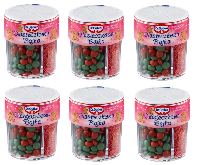 6x 76g Dr. Oetker dekoracja do ciasta Ciasteczkowa Bajka Karton