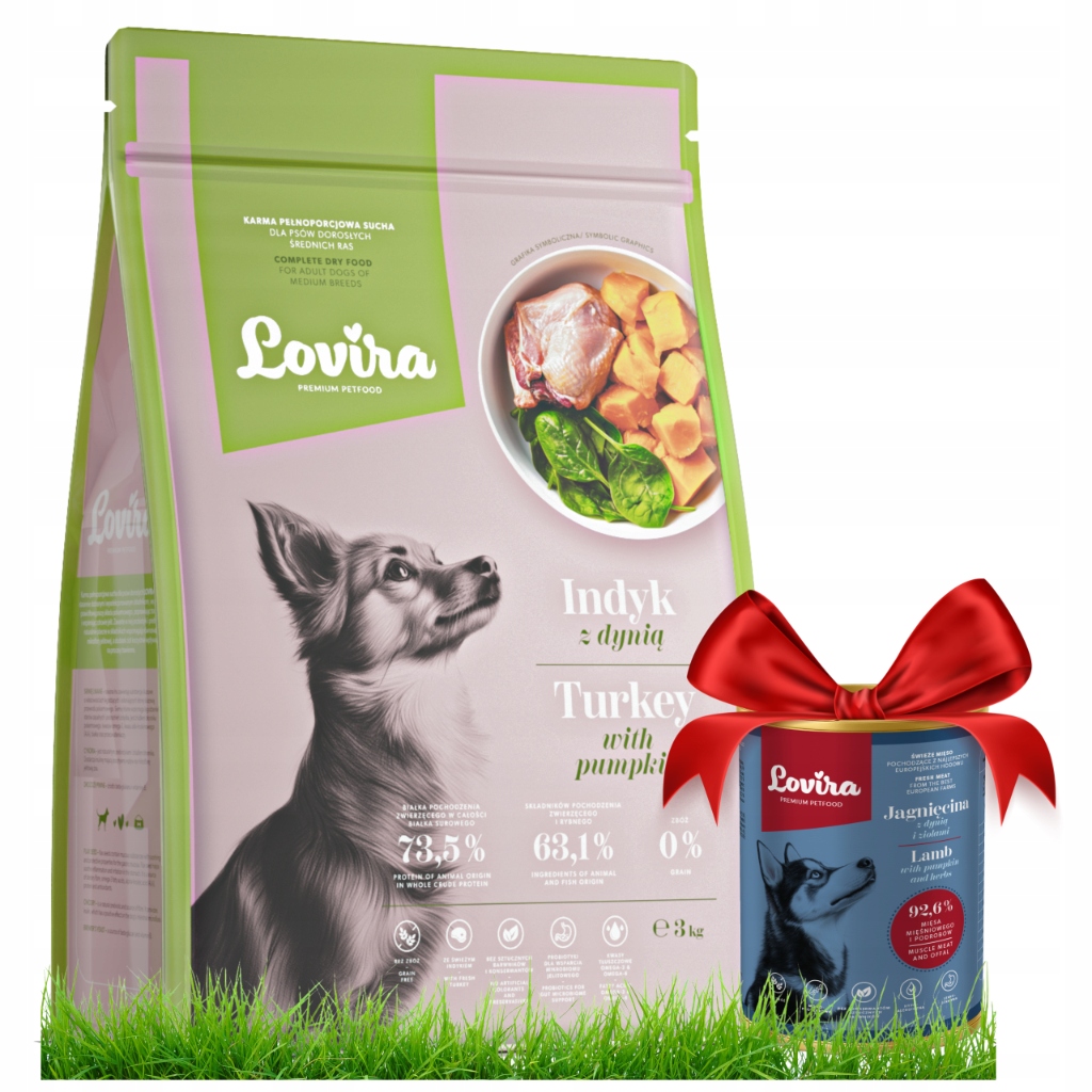 Levně Krmivo Suché Krůta+bonus Krmivo Vlhké Jehněčí 92,6% bezobilné maso