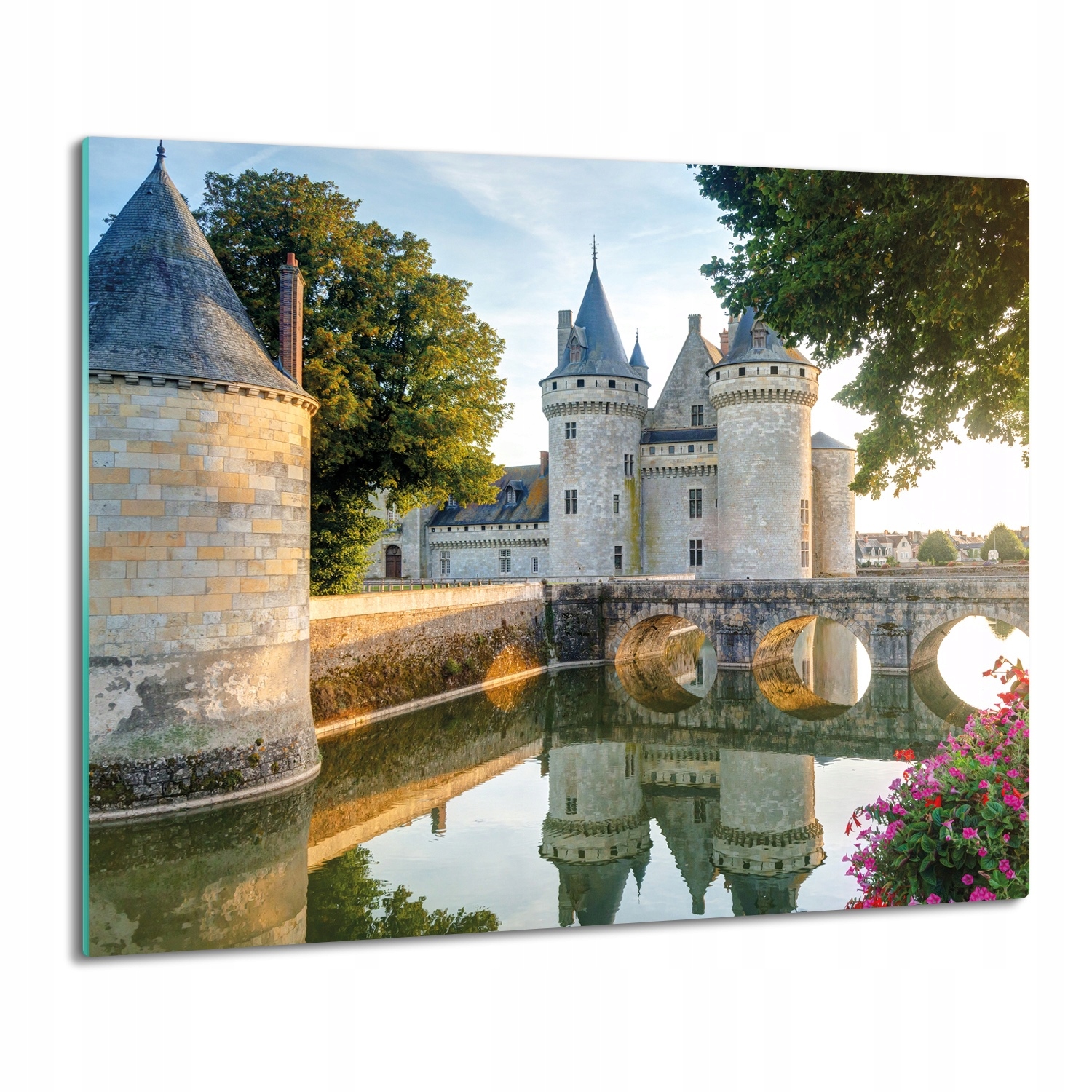 skleněná splashback deska Francie zámek voda 60x52