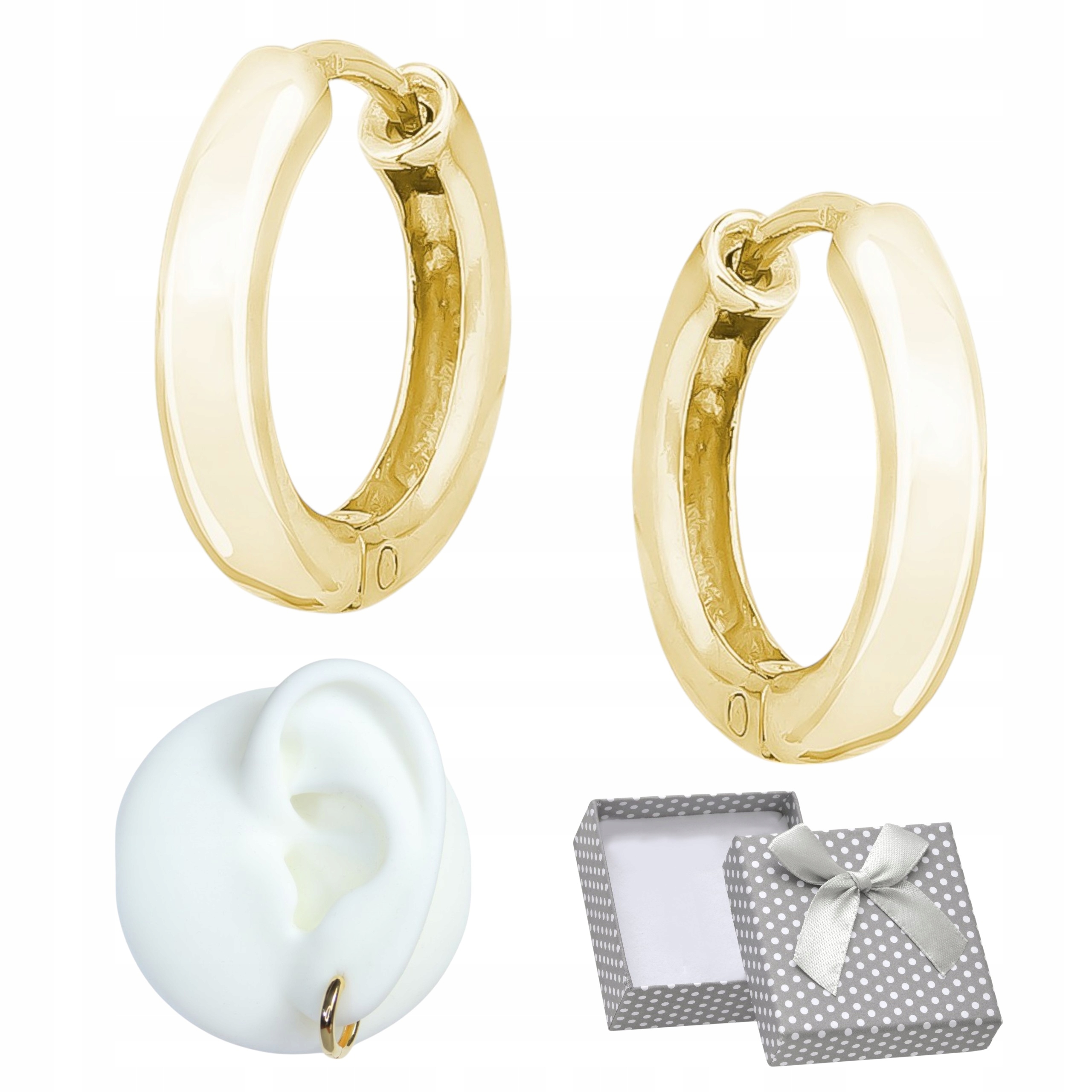 Stříbrné Náušnice 925 Pozlacená kolečka Anglická kola Dárek pro ženy