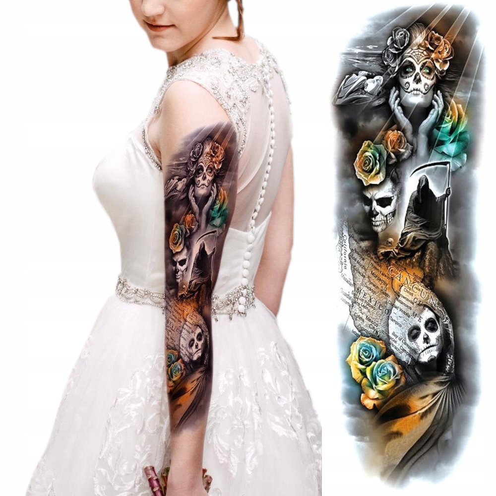 TATUAŻ TYMCZASOWY ZMYWALNY RĘKAW NA CAŁĄ RĘKĘ DAMSKI MĘSKI DUŻY WYBÓR