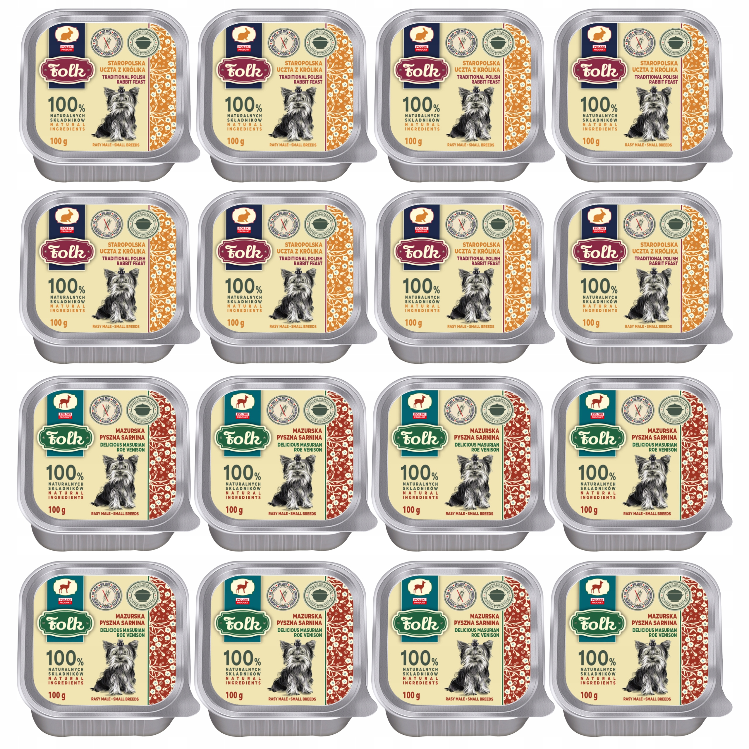 Levně Folk Krmivo pro psy All Meat mix chutí 16 x 100 g