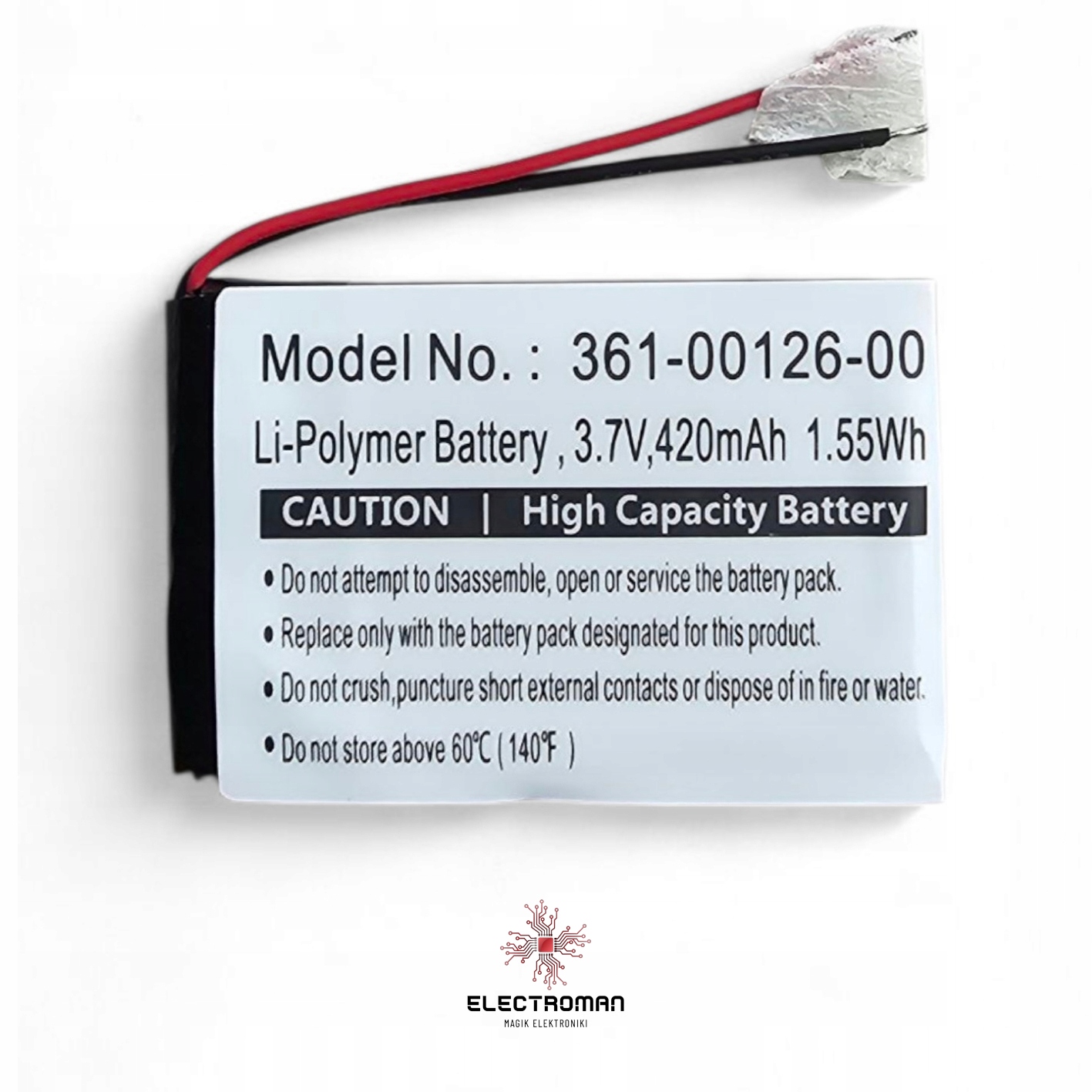 Bateria Garmin 361-00126-00 Li-Polymer 420mAh Fenix 6X/Tactix Delta