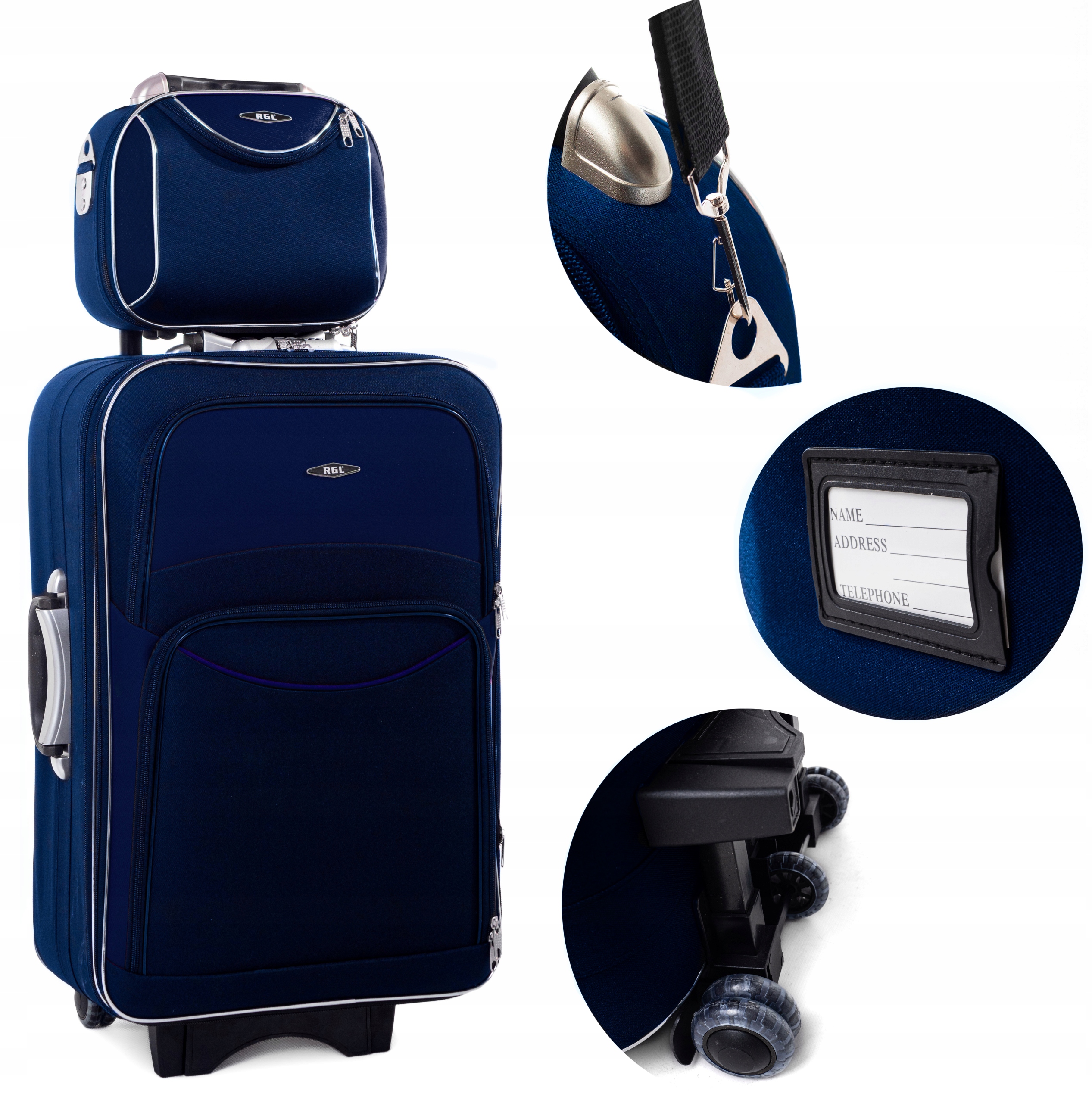Rgl 2v1 Set Velký Cestovní Kufr XXL Příruční Zavazadlokuferek Bonus