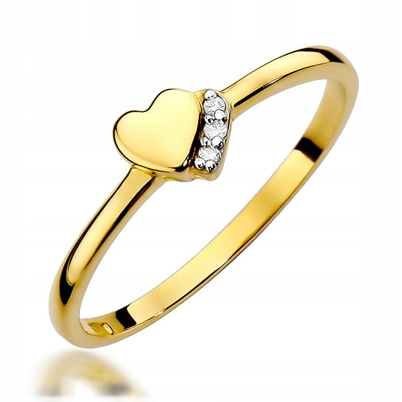 Zlatý prstýnek Srdce s Brilianty 0,02 ct H/Si