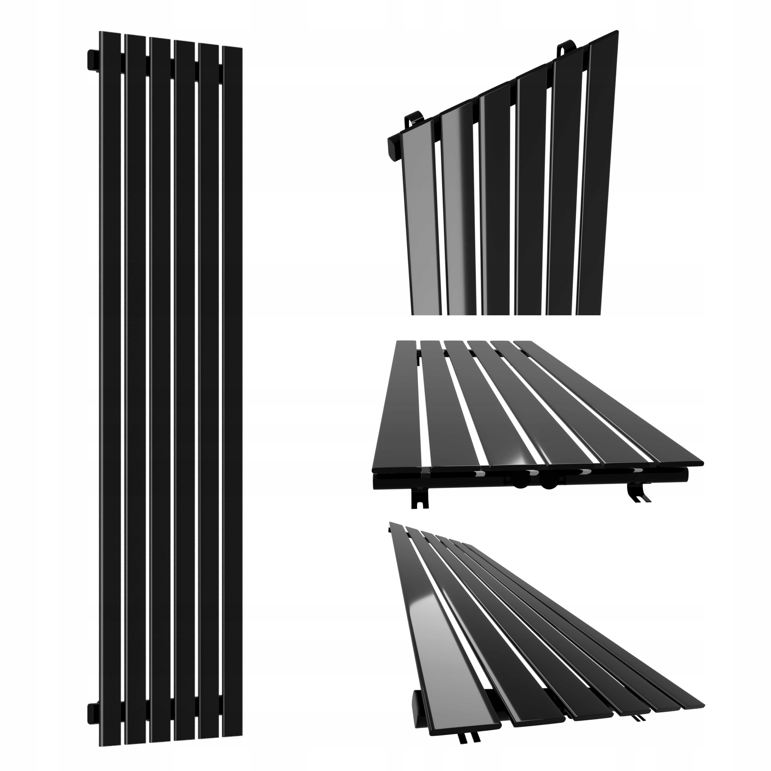 Dekorativní radiátor 180x45 BELLO-Černý lesk