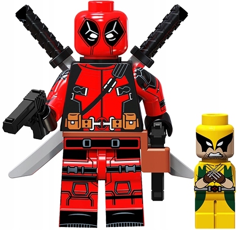 KLOCKI FIGURKA DEADPOOL i MINI WOLVERINE AVENGERS Marvel