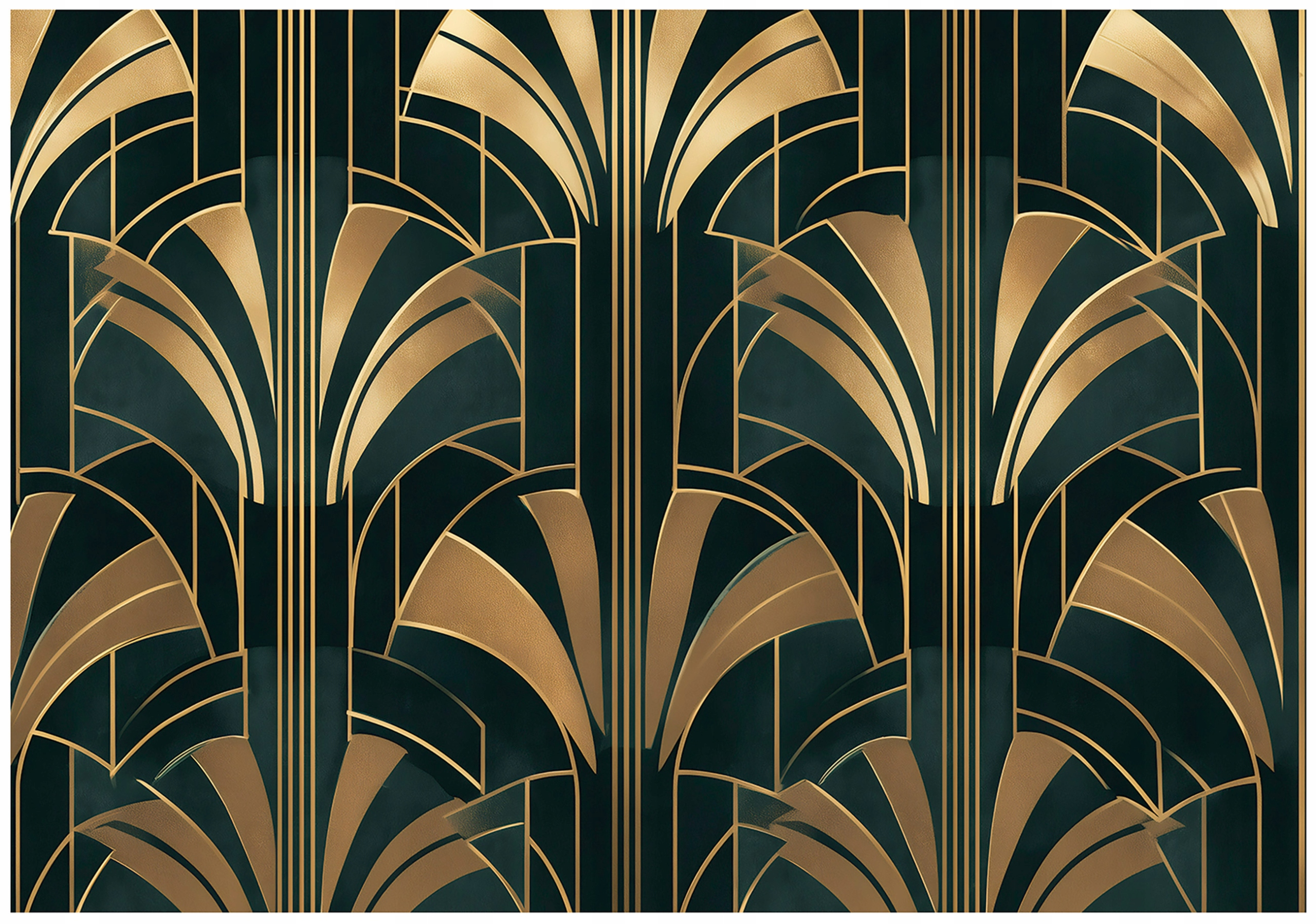 Fototapeta Art Deco Zlatá Abstrakce Na Zeď Ložnice Obývací Pokoj 150x105