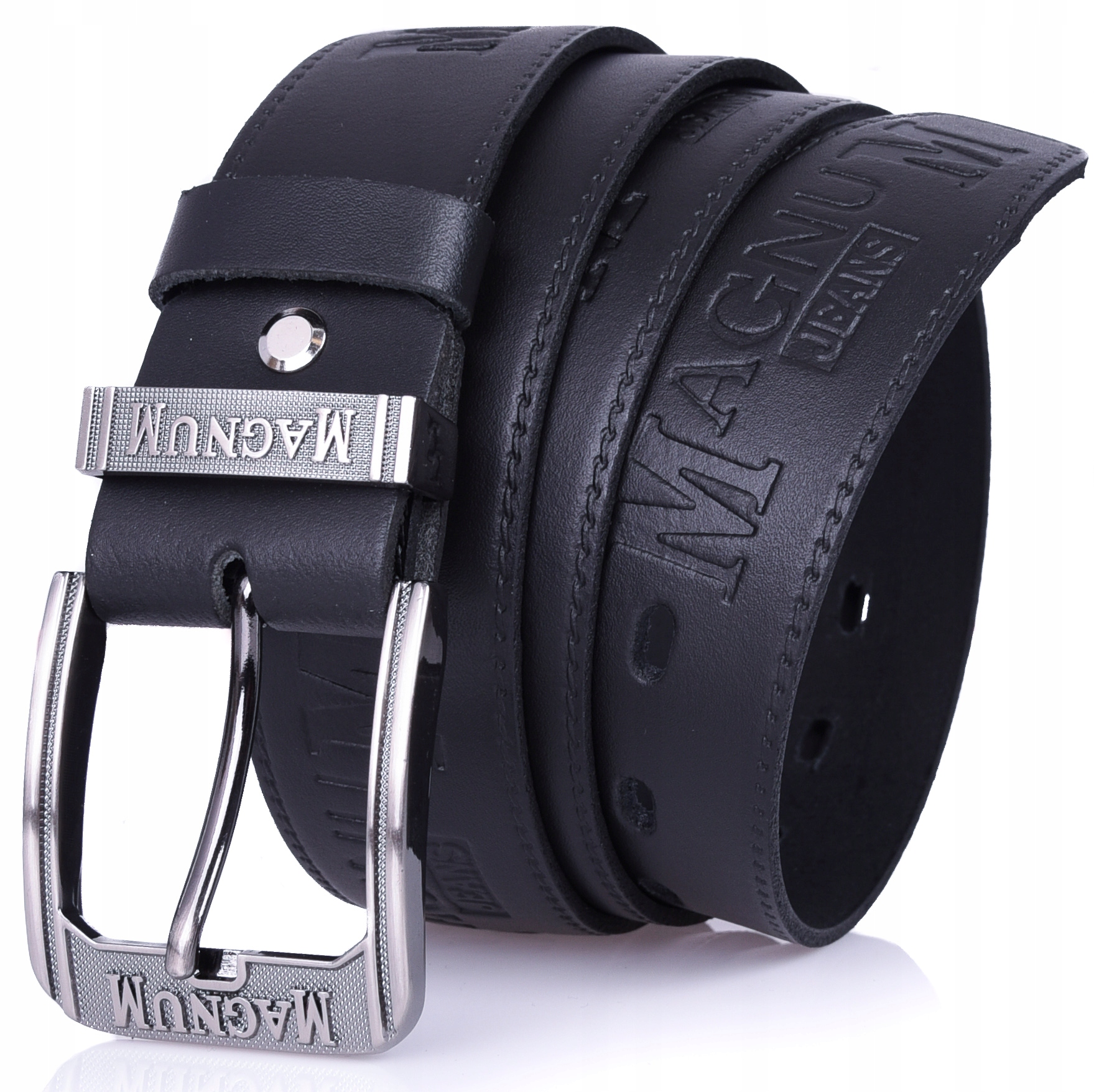 

Skórzany Pasek do spodni Magnum 4cm Jeans Czarny