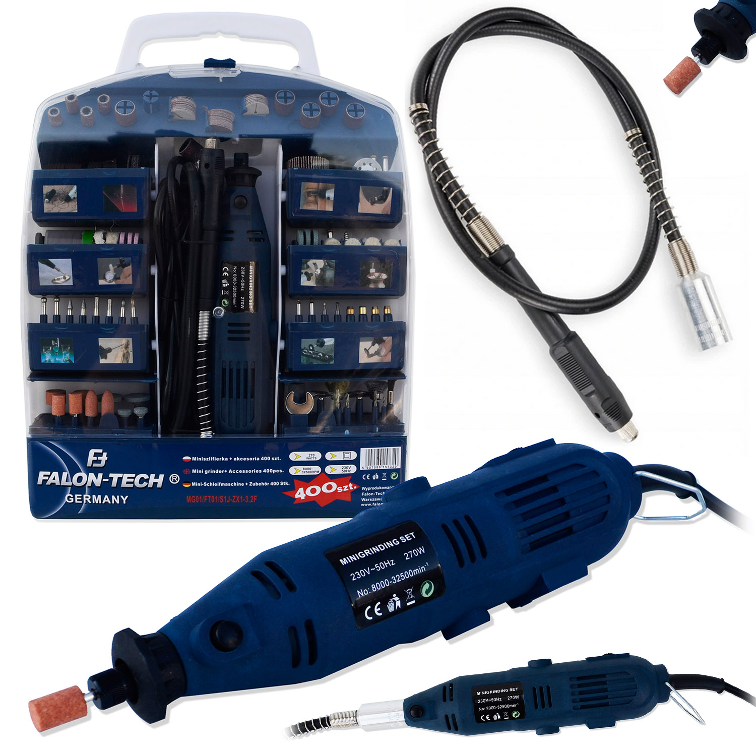 

Mini-szlifierka Trzpieniowa Prosta Zestaw 400 El