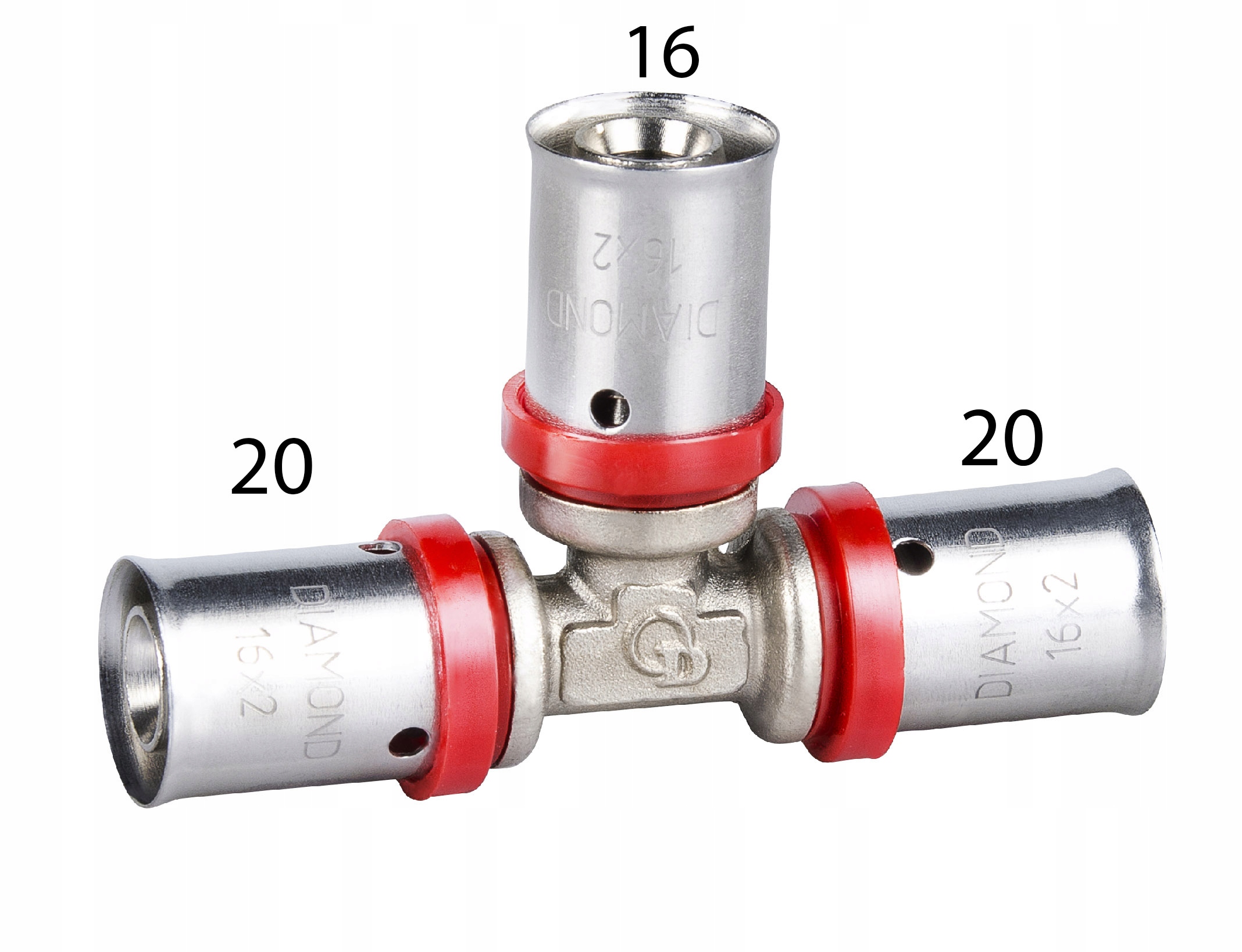 DIAMOND trójnik pex 20*16*20 zacisk prasa EAN (GTIN) 5907547667879