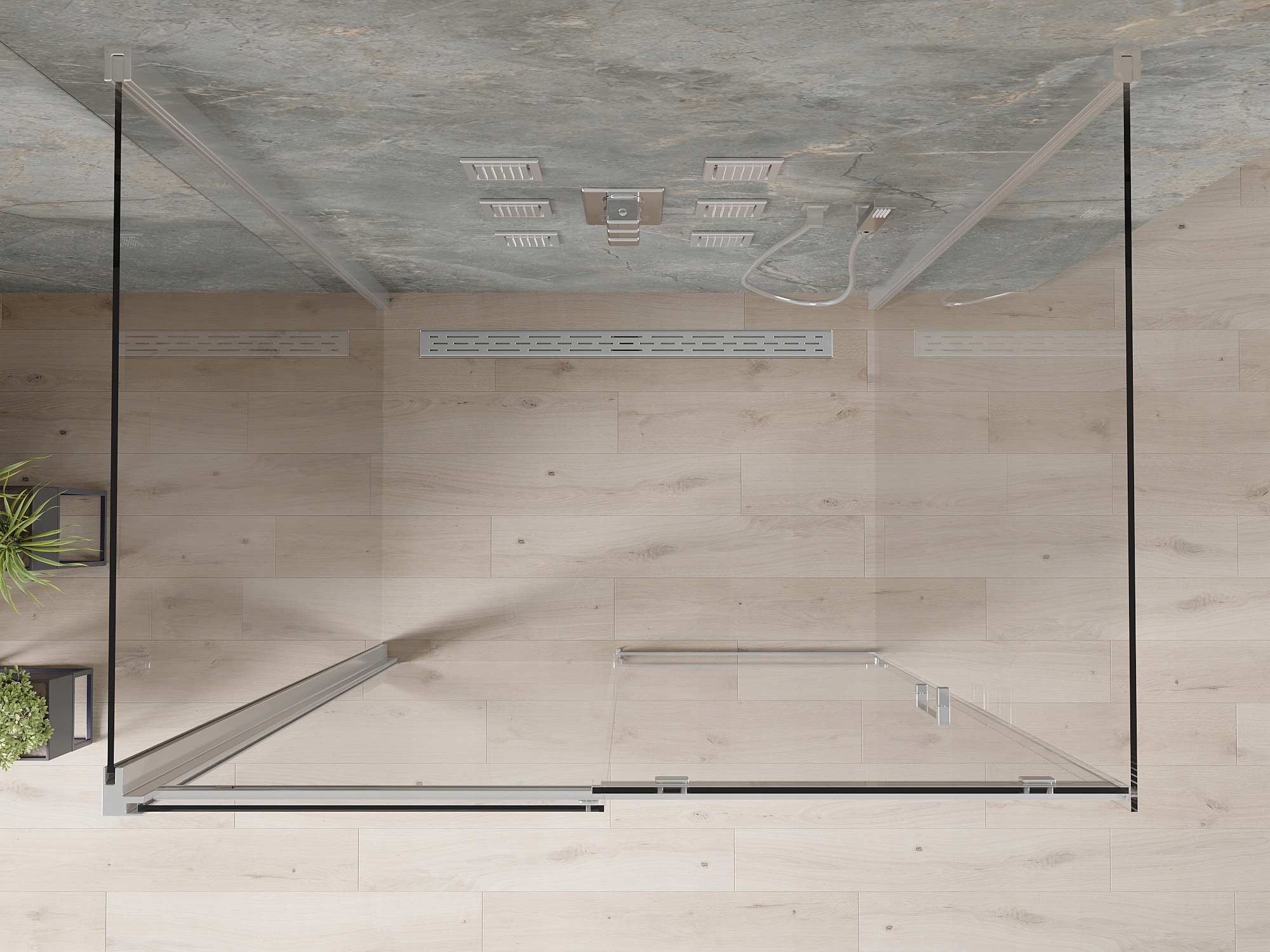 MEXEN OMEGA KABINA 3 ŚCIENNA PRYSZNICOWA 100 x 80 Głębokość 80 cm