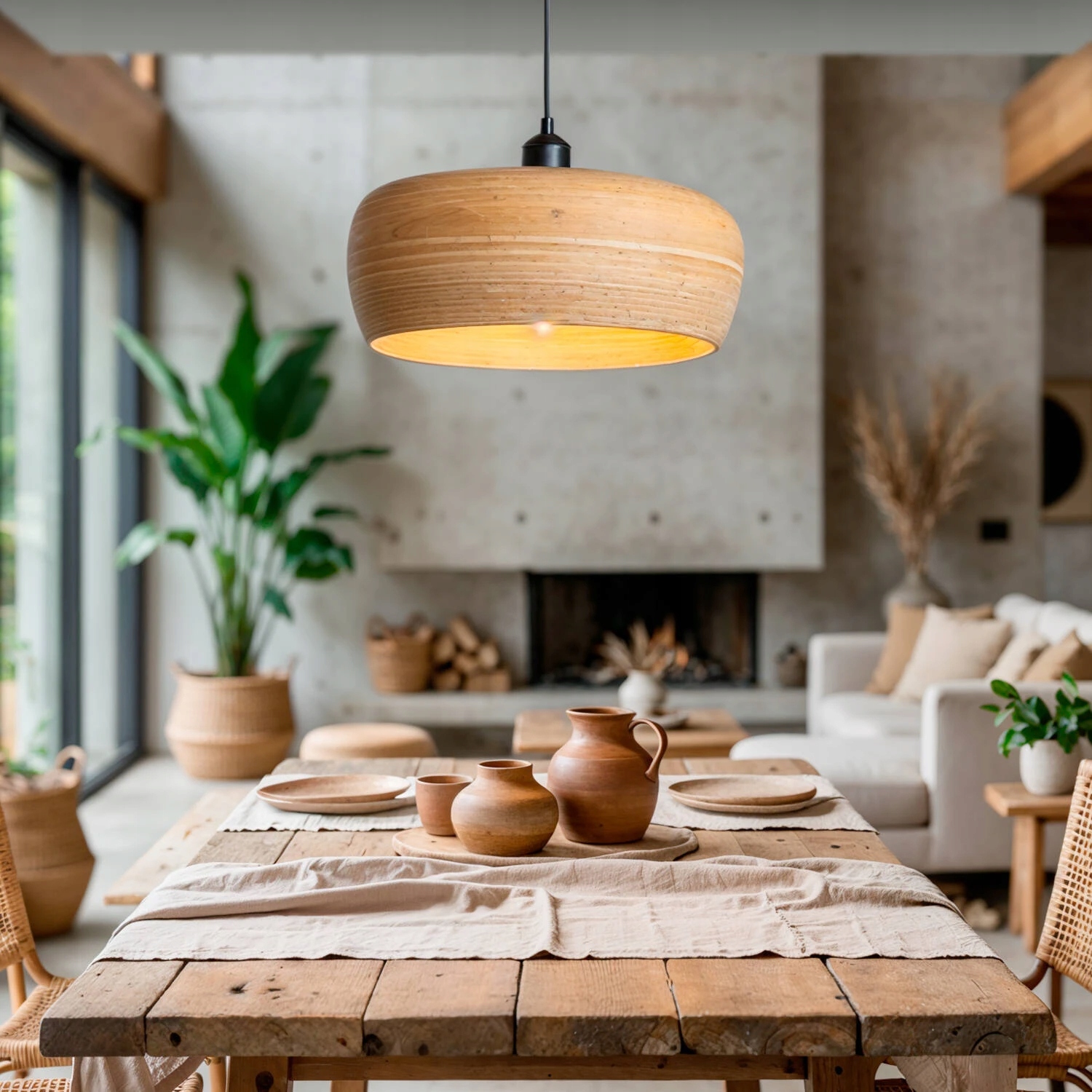 Bambusová závěsná lampa Shuka Sari Iluzzia