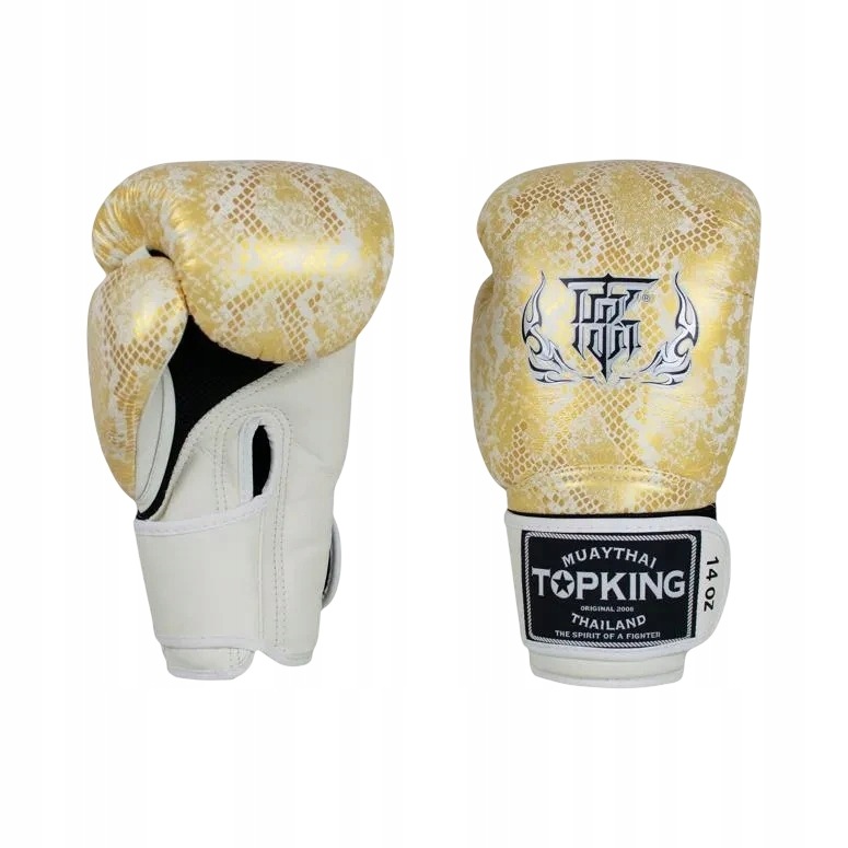 rękawice bokserskie muay thai top king star snake air 14OZ Biały/złot