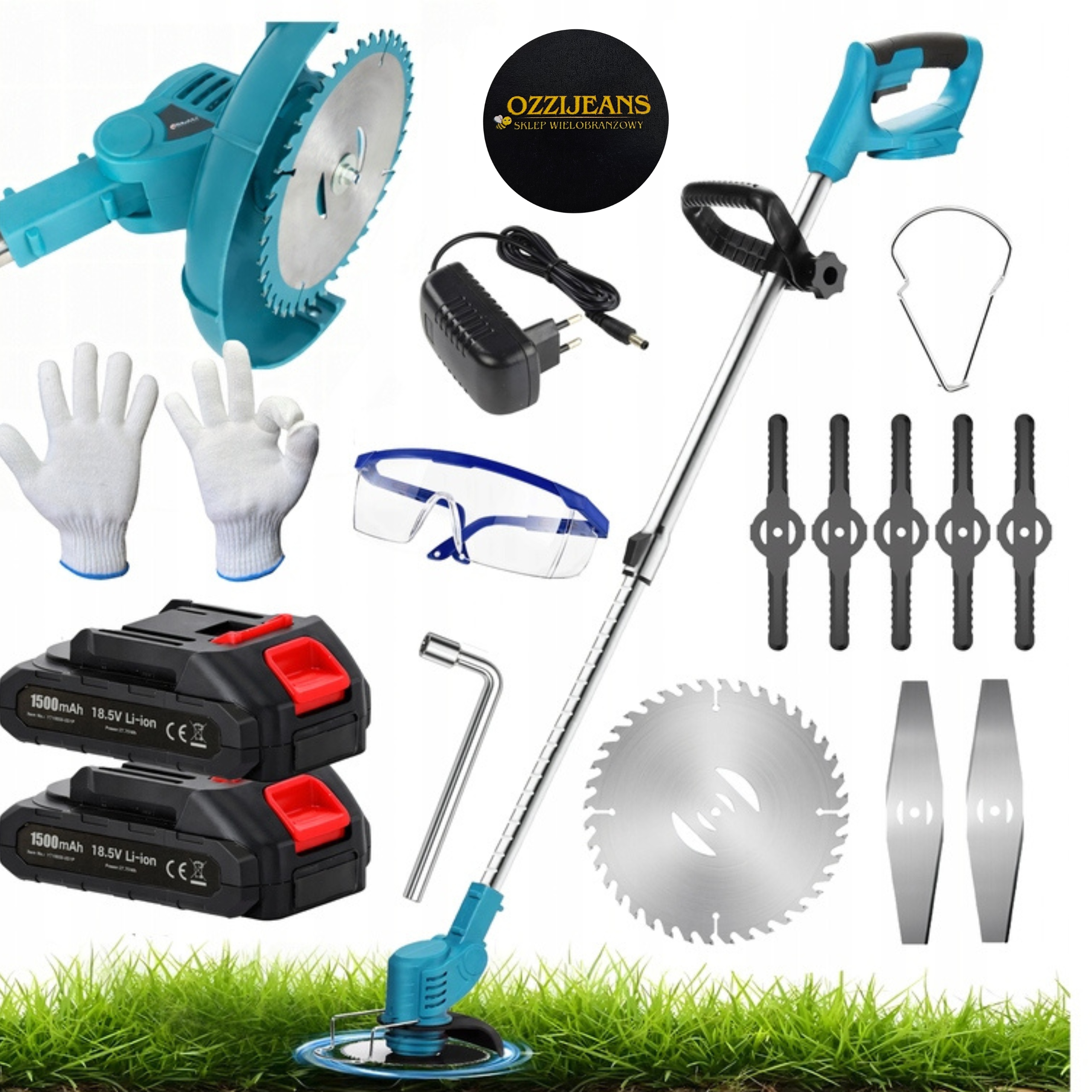 Aku Vyžínač 21V Křovinořez Křovinořez na Trávy 2xAku 600W Sada