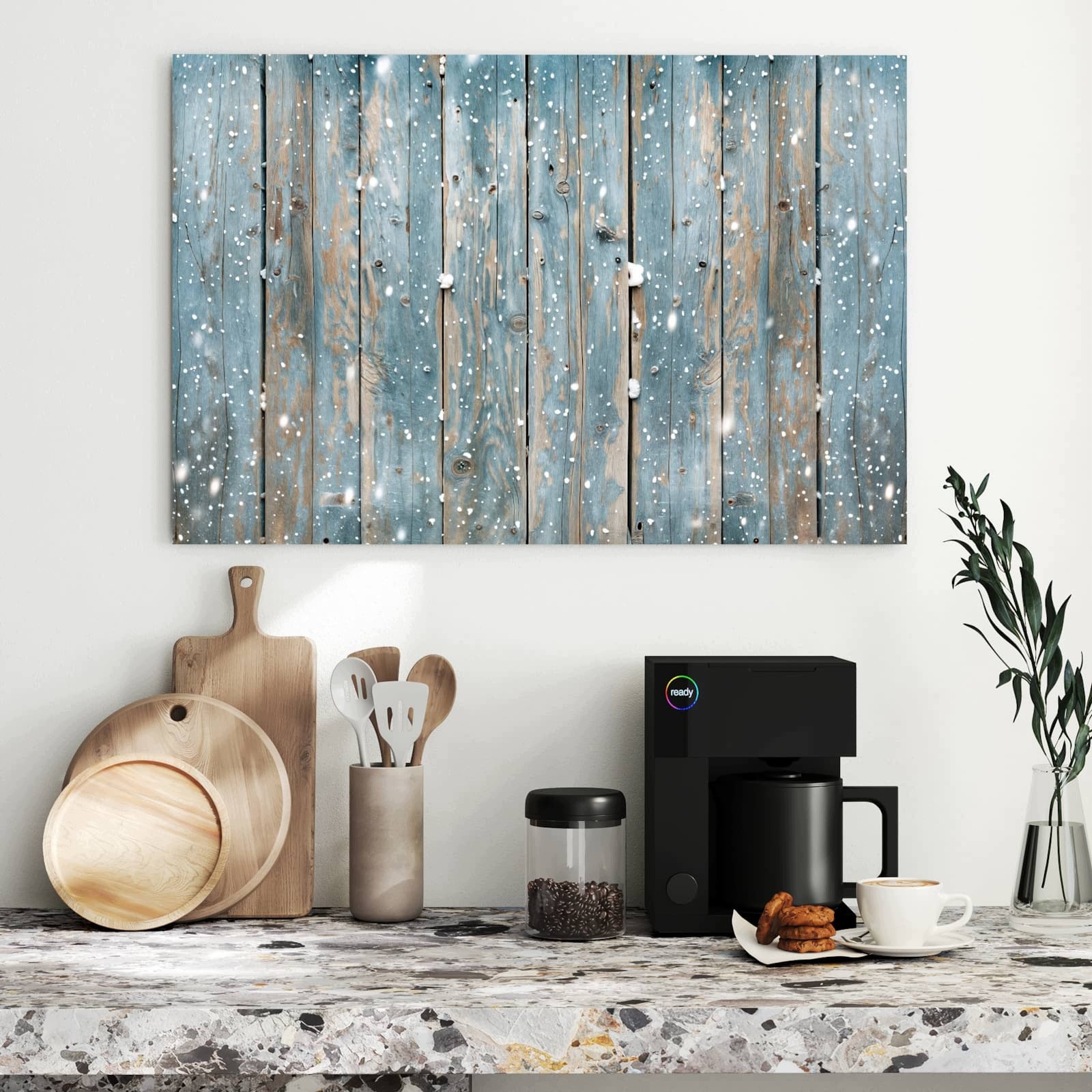 Magnetická tabule Dřevo Sníh 90 × 60 cm